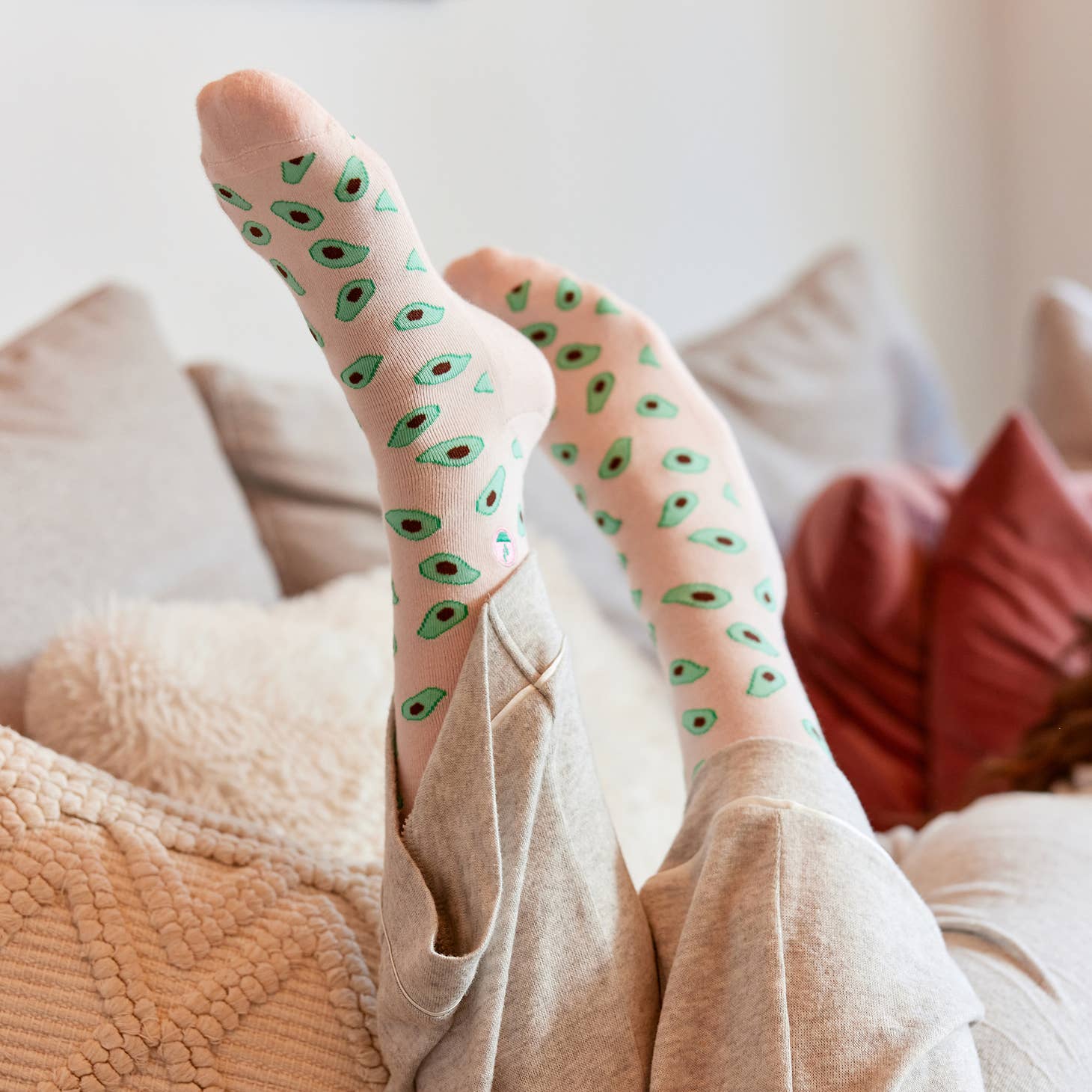 Pink Avocado Socks providing meals, displayed on Its Trendi