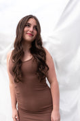 Load image into Gallery viewer, Lacausa Mocha Brown Tank Dress Front View


