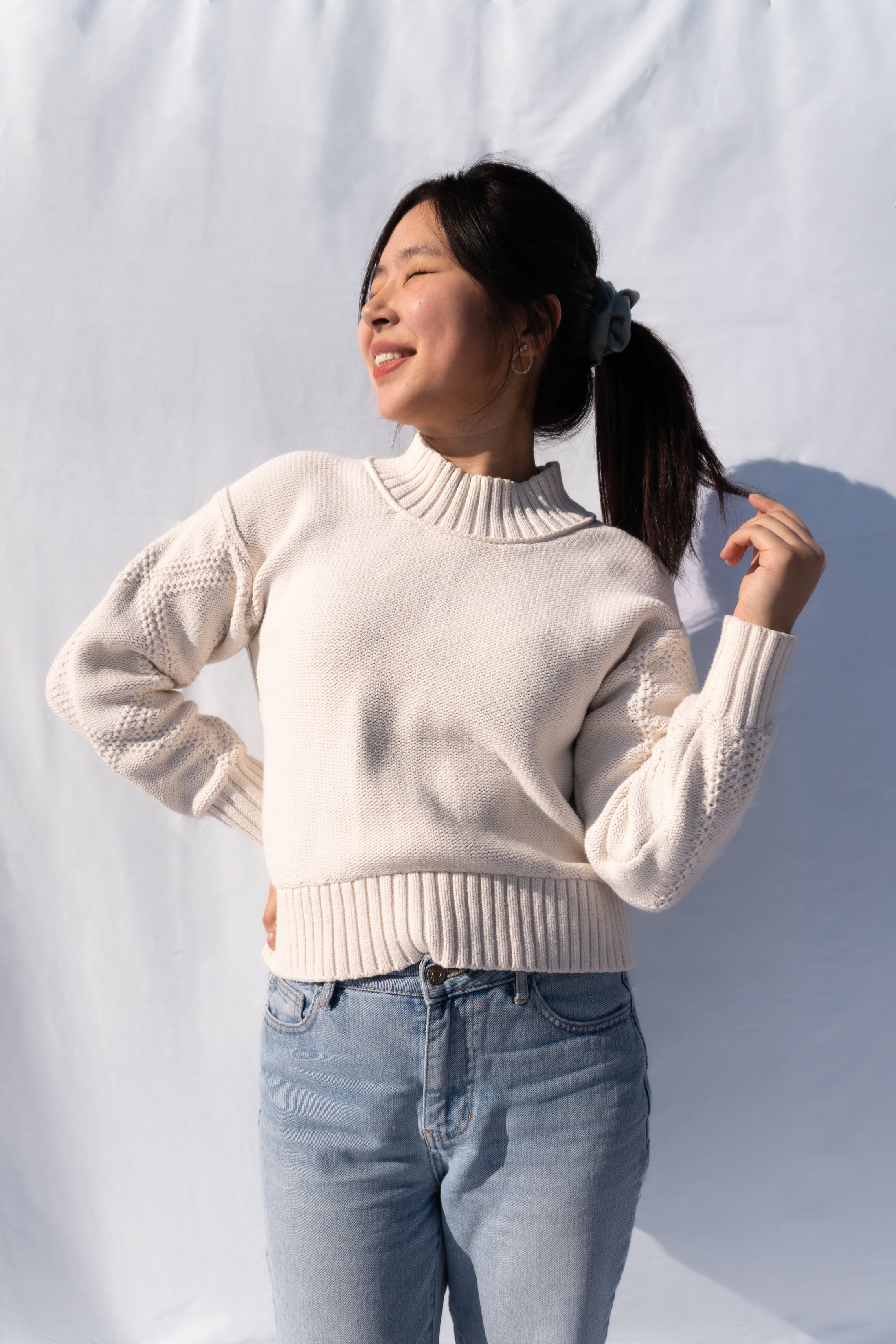 Sustainable Secondhand Off-White Sweater - front view