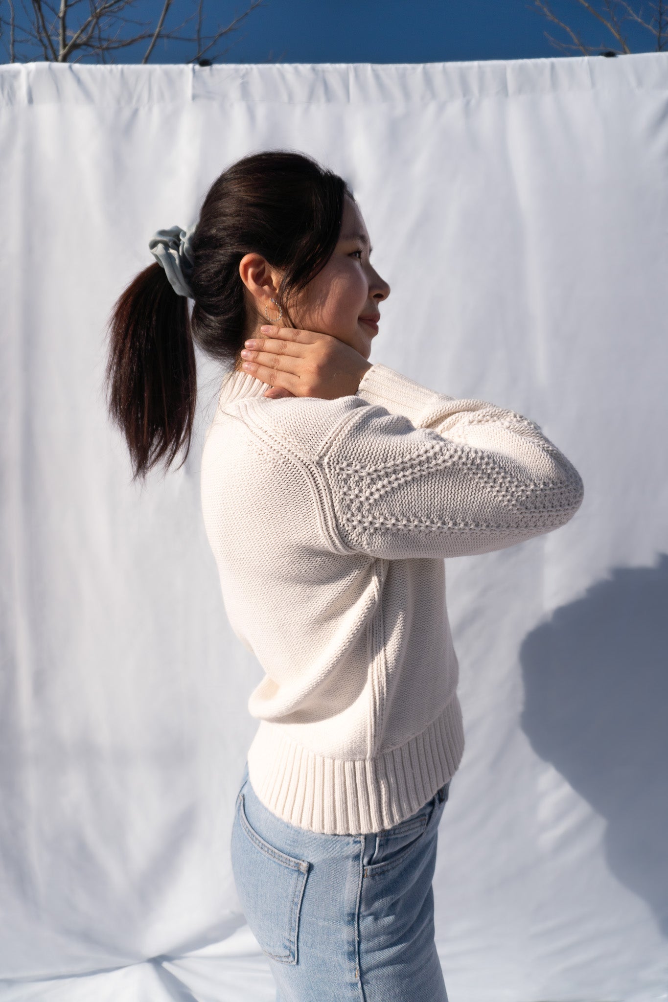 Sustainable Secondhand Off-White Sweater - side view