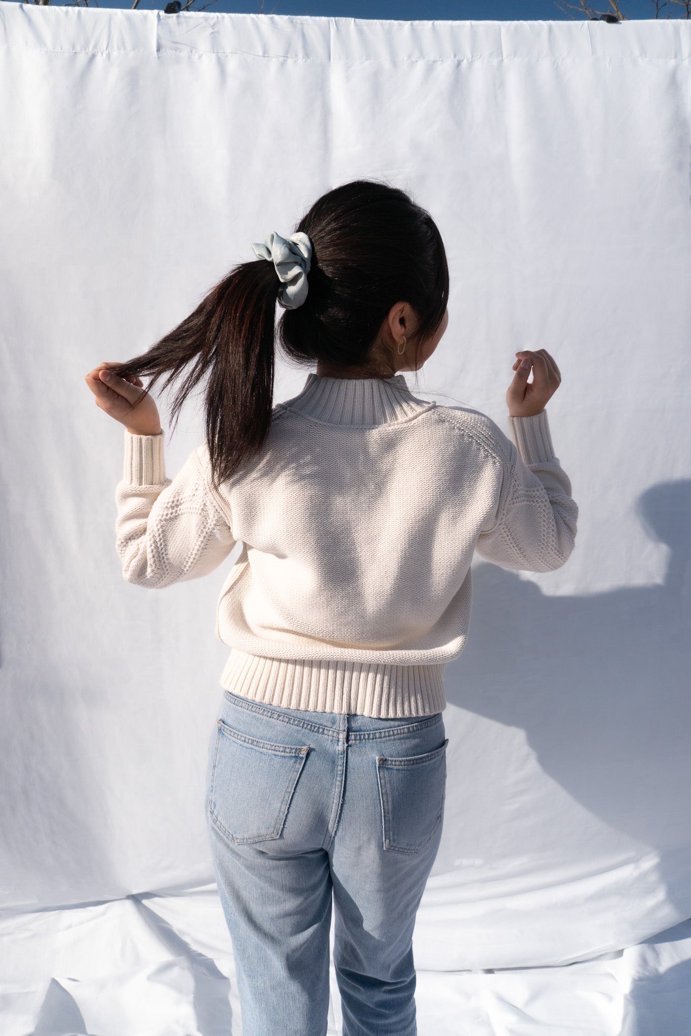 Sustainable Secondhand Off-White Sweater - back view