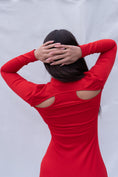 Load image into Gallery viewer, Sustainable Secondhand Long Sleeve Dress - back view
