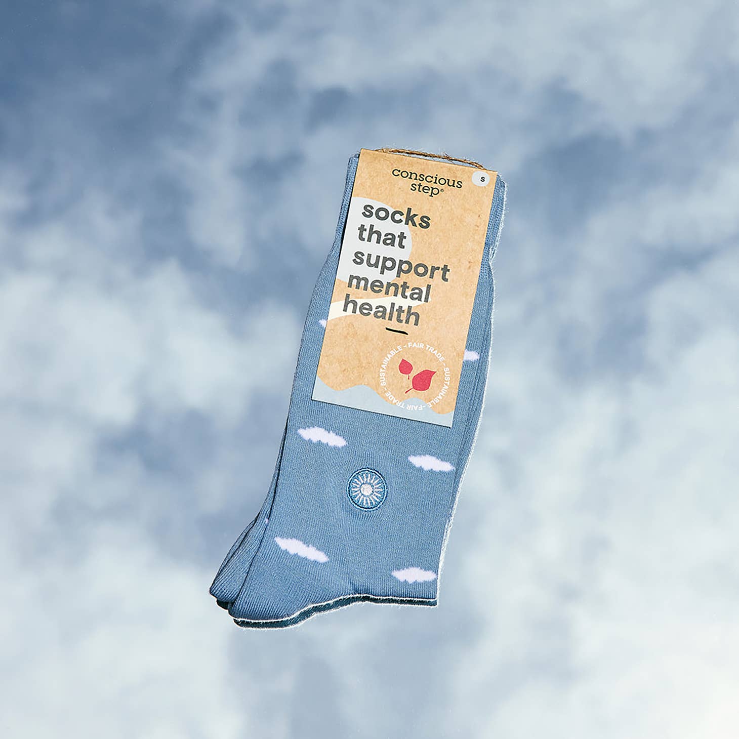 Sustainable Floating Cloud Socks front view