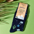 Load image into Gallery viewer, Image of Navy Ocean Socks that Protect our Planet

