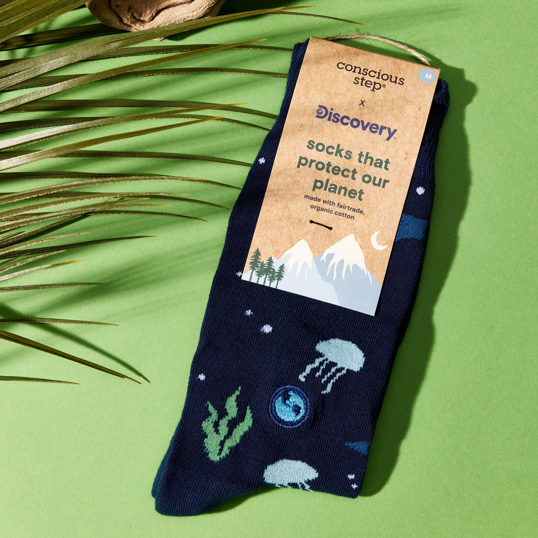 Image of Navy Ocean Socks that Protect our Planet